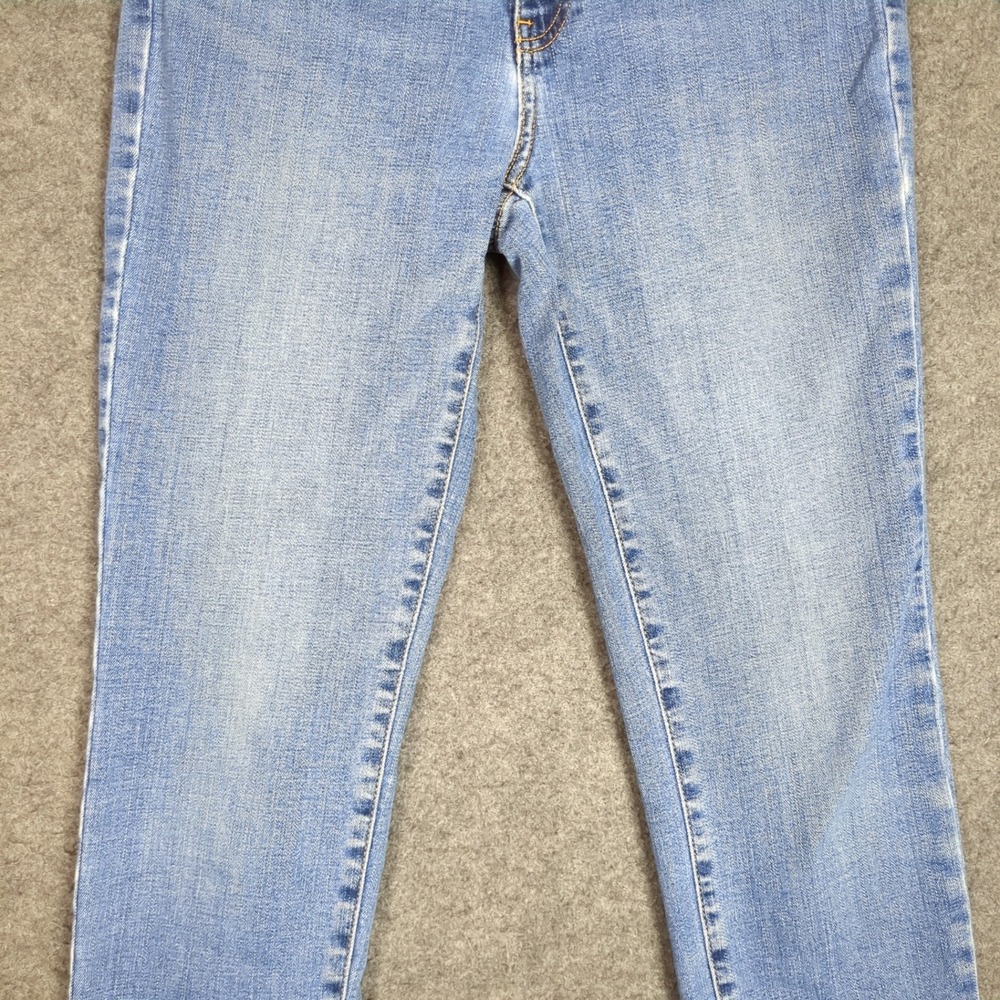 Talbots Slim Ankle Jean Womens 4 Blue Medium Wash Frayed Raw Hem Denim Mid Rise - Picture 6 of 15